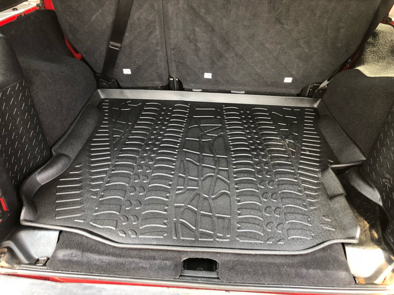 Laser measured Trunk Cargo Rubber Tray Liner for Jeep Wrangler