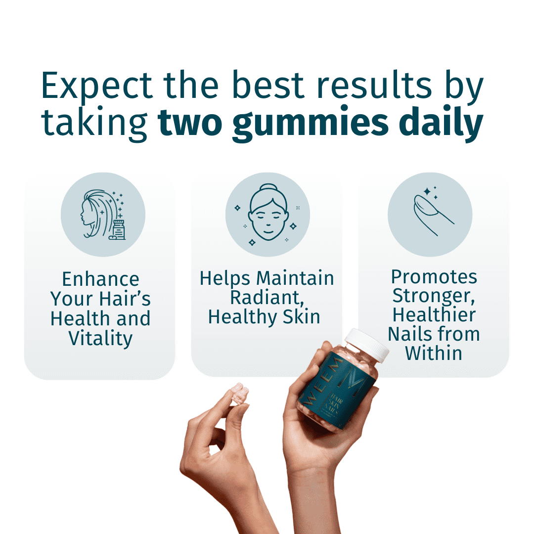 WEEM- Hair, Skin & Nails Gummies, Gluten Free, Vegan, Cruelty-free 60 ct.