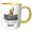 Yellow/White, variant on 3drose, Funny Caveman with Paddle Playing Pickleball Seniors Rock, 15oz Mug