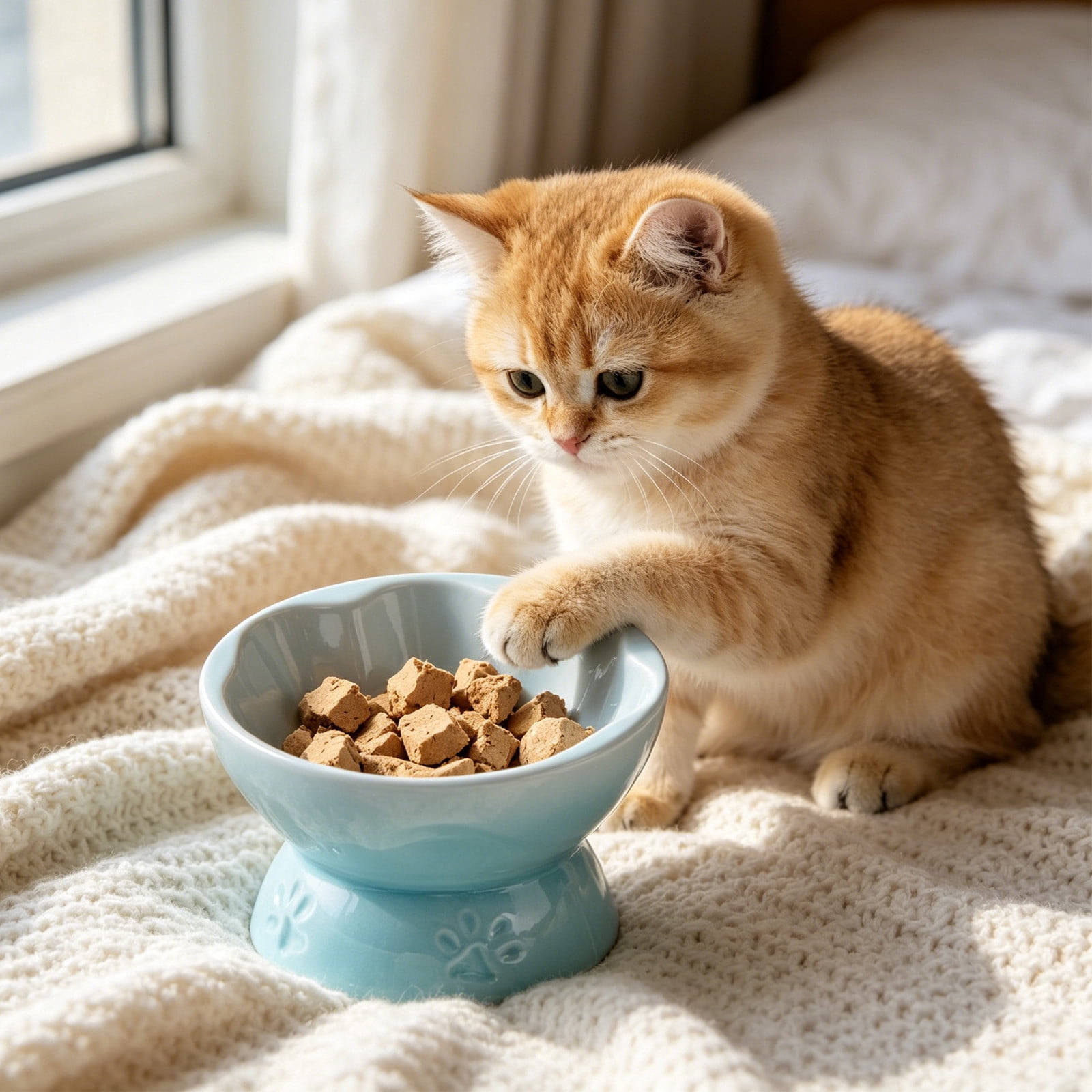 NWOKYZGH Ceramic Slow Feeder Bowl, Elevated Bowl Tilted Design Slow Feeder for and for Dry and Wet Food