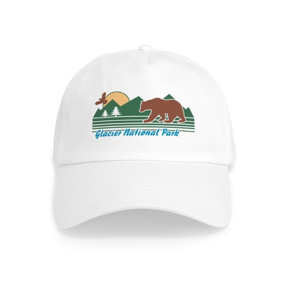 CafePress - Glacier National Park Cap - Adjustable 100% Brushed Unisex Casual Cotton Baseball Cap, Beige, 1
