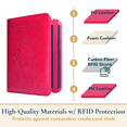 thumbnail image 4 of ComfiTime Passport Holder, RFID Blocking PU Leather Passport Cover and Vaccine Card Holder for Women & Men, Waterproof Passport Case Travel Wallet, Travel Credit Card Holder Protector, Hot Pink, 4 of 11