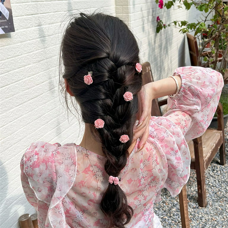 Children Sweet Flower Bowknot ornament Hair Clips Baby Girls