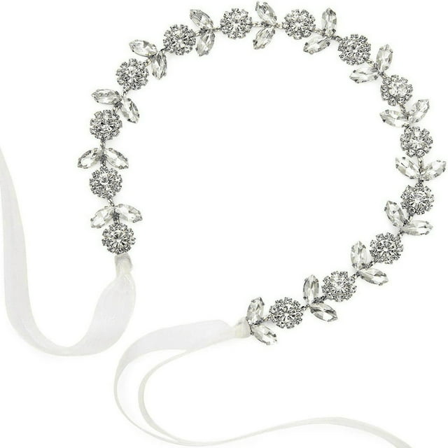 Diadema de novia de cristal Nikou tocado de novia banda para el cabello cristal