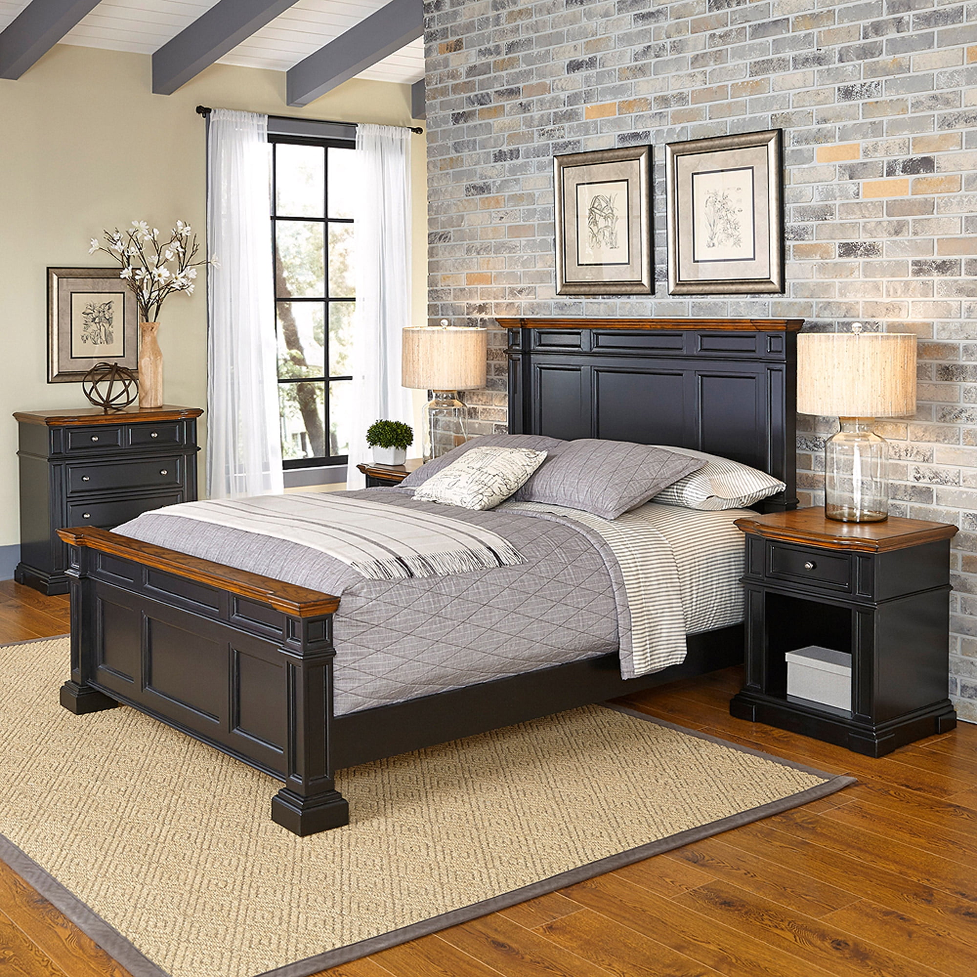 Home Styles Americana Queen Bed, 2 Night Stands and Chest
