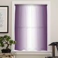 thumbnail image 4 of Dark Purple Ombre Semi Sheer Curtains Drapes for Living Room,Bedroom,French Doors Window 54 Inches Long,Purple White Gradient Modern Abstract Art Rod Pocket Chiffon Curtain Drapery Voile Drape Panel, 4 of 6