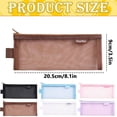 thumbnail image 3 of Transparent Mesh Pencil Case With Large Capacity, Clear High Appearance Storage Bag For Stationery Organizer, Realistic Pencil Pouch For Office, Brown (Multicolor, 1.00), 3 of 5