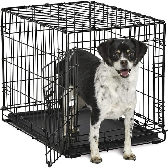 MidWest Homes for Pets 24" Plastic Pet Crate for Dogs with Divider Panel