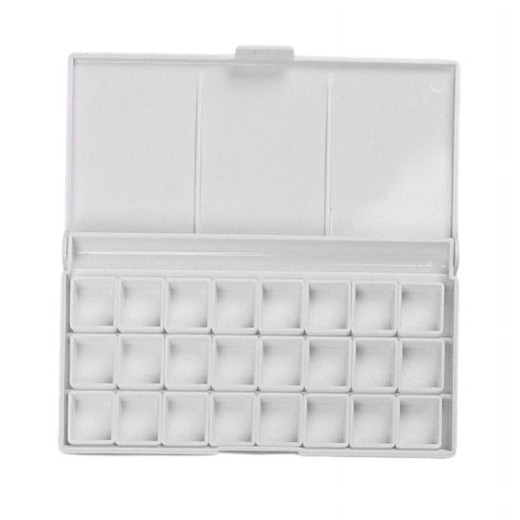 Paint Palette Holder Tray Half Pans Set for Acrylic Oil Watercolor 24 Grids