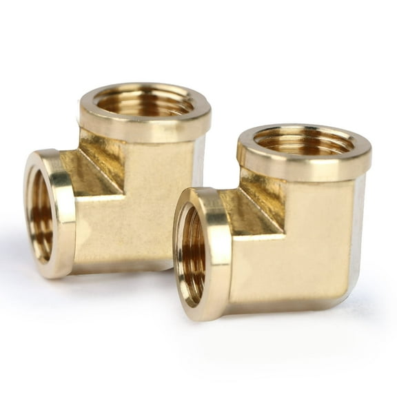 U.S. Solid 1/2 in FNPT x 1/2 in FNPT Brass Pipe Fitting 90 Degree Barstock Street Elbow Pack of 2