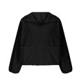 thumbnail image 2 of Sexlip Women Bat Sleeve Oversized Hoodie V Neck Solid Casual Loose Pullover Long Sleeve Sweatshirts Black M, 2 of 4