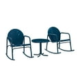 thumbnail image 2 of Crosley Furniture Griffith 3-Piece Metal Rocking Chair Outdoor Patio Dining Set, Navy, 2 of 11