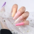 thumbnail image 4 of 100Pcs/Box Faux Nail Patch Folding Without Trace Long T-shape Full Cover Colorful Manicure Extension False Nail Tips Nail Salon S, 4 of 10