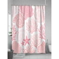 thumbnail image 5 of Boanket Polyester Fabric Coastal Pink Shower Curtain, Ocean Coral Starfish Shell Modern Sea Waterproof Bathtub Curtain Bathroom Decor Set with Hooks 36 x 72 Inches,, 5 of 6