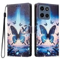 thumbnail image 2 of Butterfly Love Flower Wallet Case For Motorola Moto G 5G 2025 / 2026, PU Leather Flip Folio Cover With Card Slots, Magnetic Closure, Kickstand, Shockproof Protective Phone Case,Blue Butterfly, 2 of 10