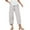 a-465Beige97, variant on Womens Solid Color Cropped Pants With Elastic High Waist Tulip Split Hem Relaxed Fit For Casual Daily Wear Office Weekend Outings Beige