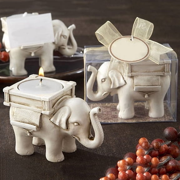 Tshsdpx Retro Lucky Elephant Tea Light Candle Holder Candlestick Wedding Favor Home Decor