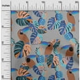 thumbnail image 2 of oneOone Cotton Poplin Twill Gray Fabric Floral Flower With Birds Sewing Material Print Fabric By The Yard 56 Inch Wide, 2 of 6