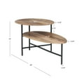 thumbnail image 4 of Powell Dyllan Mid-Century Modern 2-Tier Coffee Table, Black Base with Natural Top, 4 of 15