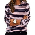 thumbnail image 2 of Nmnitkp Long Sleeve Shirts for Women Soft and Comfortable Women's Casual Striped Long Sleeve Tops Crew Neck Knit Ribbed Basic T Shirts & Breathable and Skin Friendly Long Sleeve Tops, 2 of 6