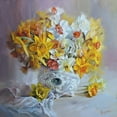 thumbnail image 3 of Rogozina, Svetlana 15x15 Black Modern Framed Museum Art Print Titled - Daffodils in White Vase, 3 of 5