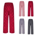 thumbnail image 6 of CQONEPT Womens Sherpa Fleece Pj Pants Casual Baggy Wide Leg Home Pants Low Waist Lightweight Warm Pajama Bottom Pink Free Size, 6 of 6