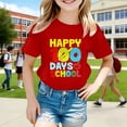 thumbnail image 2 of Toddler Girls' Short Sleeve Graphic T-Shirts for Back To School Casual Top with Cute Print Round Neck Shirt Size 3-4T , Red, 2 of 4