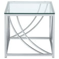 thumbnail image 2 of Lille Square Glass Top Side End Table Chrome, 2 of 4