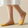 thumbnail image 4 of ZACPNCV Womens Thin Ultra Low Cut No Show Socks in Flats Heels Non Slip Cotton Liner Socks Yellow Free Size, 4 of 7