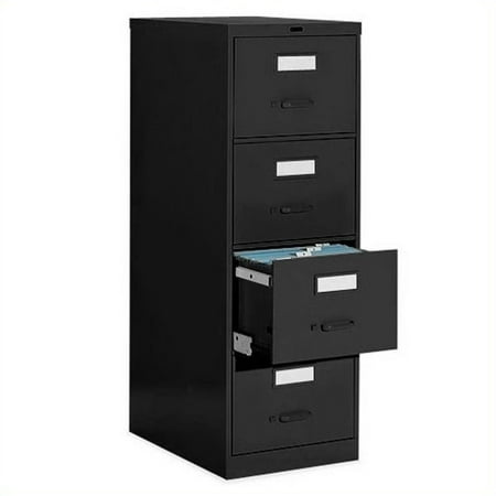 Global Office 4 Drawer Vertical Metal File Cabinet Black Walmart