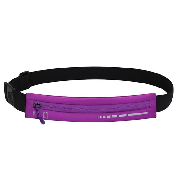 Running Belt for Women & Men – Phone Holder Waist Pack, Adjustable Fanny Pack for Running, Workout, Jogging – No Logo, Expandable, Black with Black Zipper