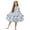Blue Flower, variant on Pink Rose Wolf Print Toddler Girl Long Sleeve Dresses Breathable A-Line Ruffle Trim Dress Soft Fall Outfits for Girls Patchwork Dresses, 9-10 Y