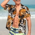 thumbnail image 4 of Uemuo Dogs Different Breeds Printed Regular Fit Short Sleeve Casual Hawaiian Shirt for Men,Aloha shirt,Tropical shirt,Floral print shirt,Vacation Beach shirt-Medium, 4 of 9