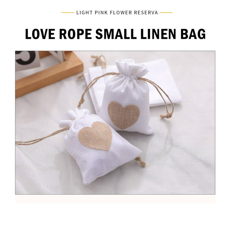Noarlalf Hooks for Hanging Burlap Bags 3.7X5.1 Drawstring Heart Burlap  Gift Bag Candy Pouches Linen Pockets for Valentine'S Day Wedding Easter  Christmas Valentines Decorations 10*8.5*1 