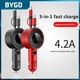 thumbnail image 1 of 1pcs Car Phone Fast Charger Multifunctional Car Charger Retractable 3 In 1 Car Charger Head With Cable Car Accessories UniversalBlackRussian Federation He Qiyong unisex, 1 of 1
