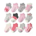 thumbnail image 2 of UYYX Socks Toddlers 2T-3T Grip Socks For Kids Non Slip Grip Ankle Socks With Non Skid Soles For Infants Toddlers Kids Boys Girls 5-7 Years Multi Pcs, 2 of 3