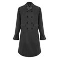 thumbnail image 3 of Manxivoo Mens Trench Coat Fashion Woolen Coat Autumn British Woolen Double Breasted Extended Coat Trench Coat Men Black S, 3 of 5