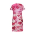 thumbnail image 4 of Kelon Nuisettes et Chemises de Nuit pour Femmes Grande Taille Robe de Nuit Décontractée pour Femmes Grande Taille Imprimé Cœur Manches Courtes Col Rond Extensibilité Moyenne Nuisette Ample Robe de Nuit de la Saint-Valentin, 4 of 4