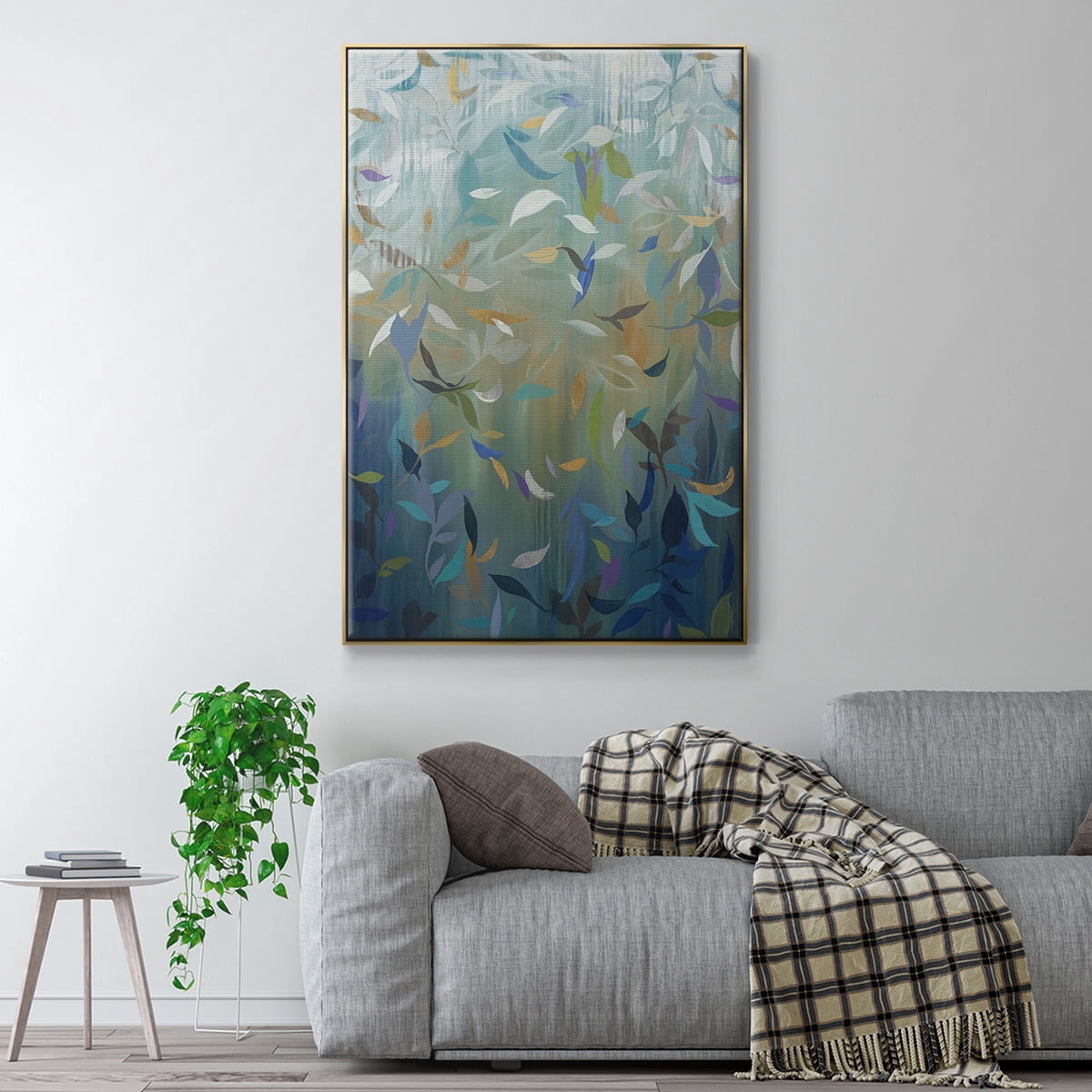Falling Leaves Framed Premium Gallery Wrapped Canvas - Ready to Hang