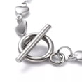 thumbnail image 4 of Stainless Steel Heart Chain Bracelet Steel Toggle Silver 7.5" Z163, 4 of 5