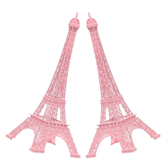Worgeous 2pcs Eiffel Tower Statue European Style Ornament Travel Souvenir Unique French Building Model Decorative Metal Figurine For Home Office Decor Party Favor Decorations
