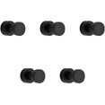 thumbnail image 1 of Ganchos para toallas de baño, color negro mate, 5 paquetes de ganchos para batas y abrigos de metal a prueba de óxido, ganchos adhesivos dorados para montaje en pared para baño, 1 of 5