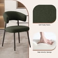 thumbnail image 3 of Hawsaiy Dining Chairs Set of 4, Mid Century Modern Boucle Upholstered Dining Chairs with Curved Backrest, Kitchen Dining Room Chairs with Black Metal Legs, Green, 3 of 8