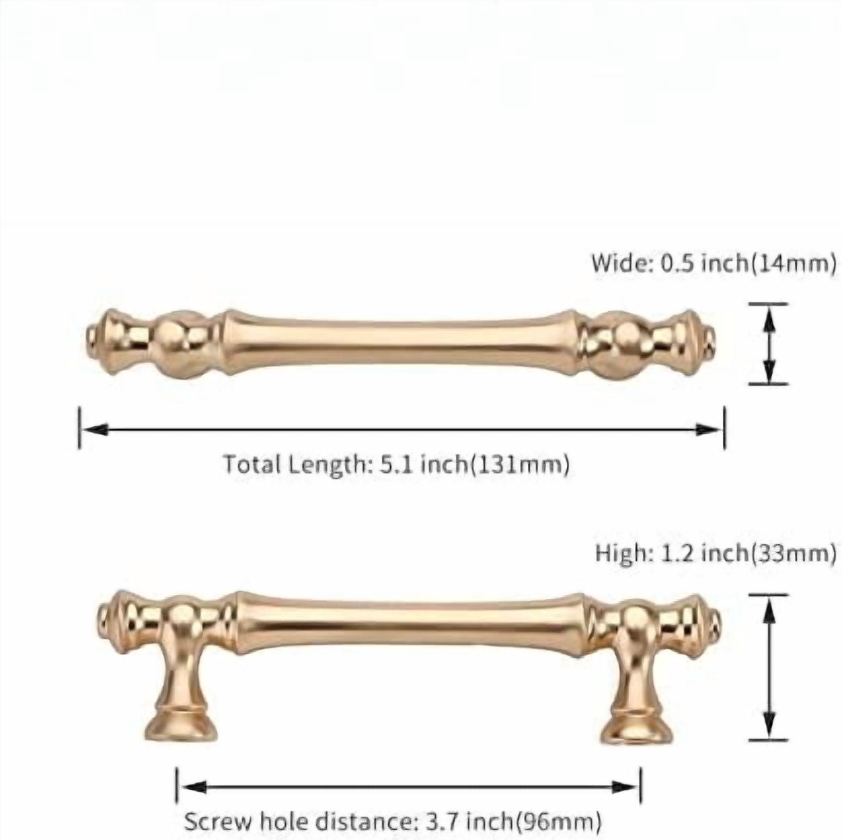6 Pack 3.75 Inch(96mm) Brushed Brass Kitchen Cabinet Handles, Gold Cabinet Pulls Kitchen Cabinet Hardware for Cupboard Drawer Pulls