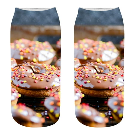 

Huaai socks for women Women 3PC Socks Digital Printing Donut Fashion Casual Personalized Socks cute socks K