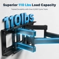 thumbnail image 3 of MountFTV Full Motion TV Wall Mount for 26-65 inch TVs Holds up to 110 lbs Swivels Tilts Extension Leveling, Max 400 x 400mm, Fits 8"/12/16" Wood Stud, 3 of 11