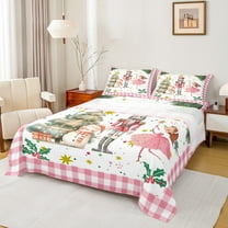 Manfei Christmas Nutcracker Bed Sheets for Kid, Princess Fairy Tale King Sheets, Winter Festival Sheet Set, Super Cozy Room Decor, 4-Piece