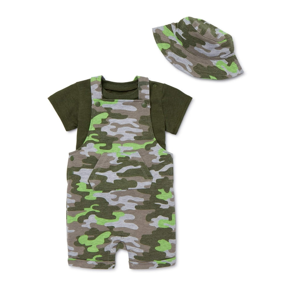 Wonder Nation Wonder Nation Baby Boys Tshirt, Overalls & Sun Hat, 3