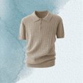 thumbnail image 3 of Polo Shirts for Men Summer Solid Casual Cable Knit Collared Short Sleeve Dress Shirts, 3 of 4