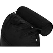 Medium Husband Pillow Aspen Edition - Perfect Pillow With Arms for Reading & Bed Rest - Removable Neck Roll - Premium Shredded Memory Foam - Cover Reverses to Microsuede or Microfiber, Stable Black